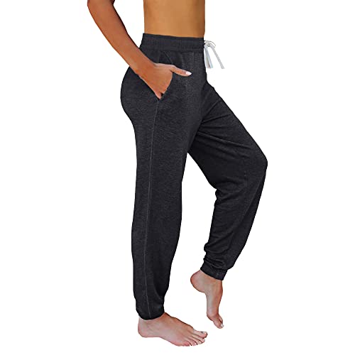 Baggy Sweatpants with Pockets for Women - BlackGrey