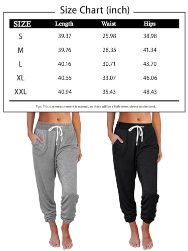 Baggy Sweatpants with Pockets for Women - BlackGrey