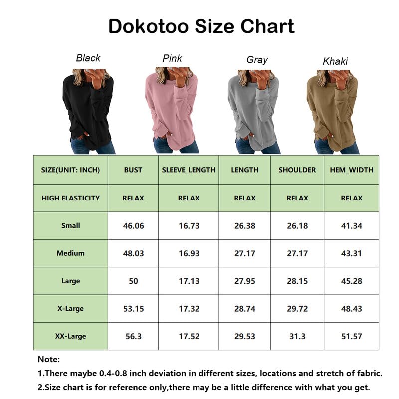 Dokotoo Women's Plus Size Crewneck Sweatshirt, Blue XXL