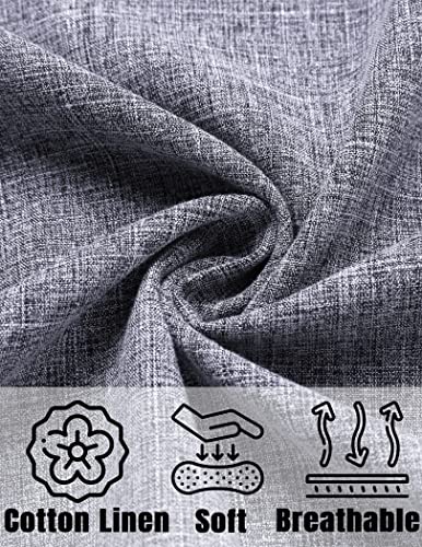 Men's Casual Button Down Linen Shirt Summer T-Shirt