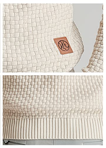 Zaitun Men's Khaki Hooded Knit Sweater Pullover