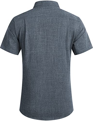 COOFANDY Men's Linen Button Down Short Sleeve Shirt
