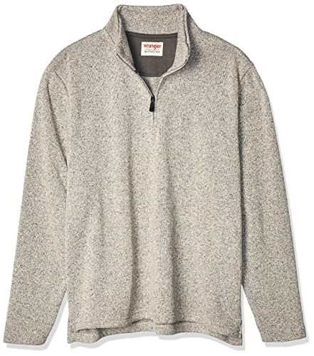Men's Wrangler Fleece Quarter-Zip, Light Heather Gray, X-Large