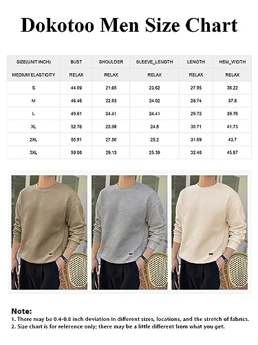 Dokotoo Men's Brown Lightweight Casual Crewneck Sweatshirt