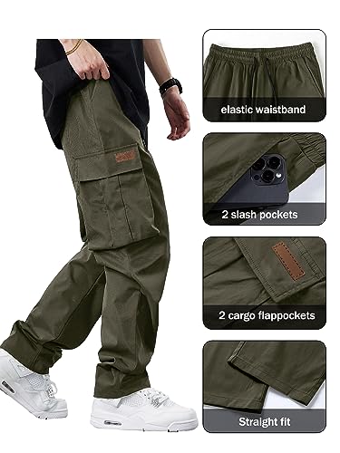 Men's Casual Cargo Stretch Sweatpants with Multi Pockets
