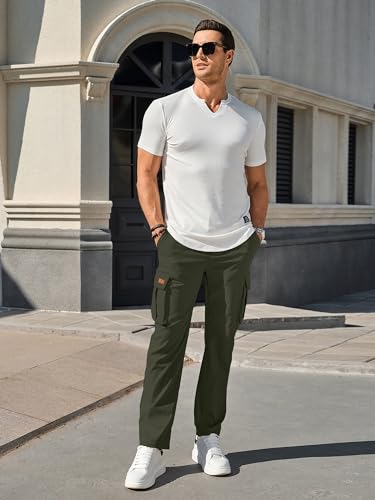 Men's Casual Cargo Stretch Sweatpants with Multi Pockets