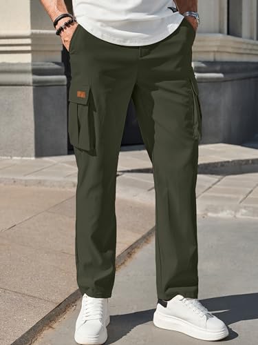 Men's Casual Cargo Stretch Sweatpants with Multi Pockets