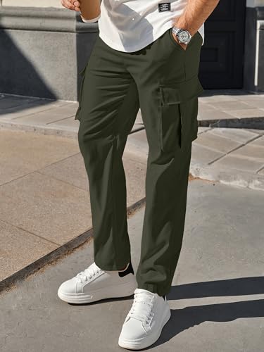 Men's Casual Cargo Stretch Sweatpants with Multi Pockets
