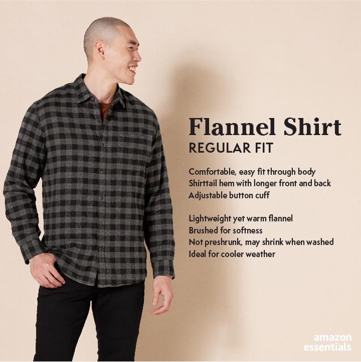 Men's Flannel Shirt in Washed Navy, Size X-Large