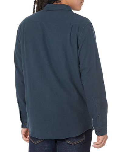 Men's Flannel Shirt in Washed Navy, Size X-Large