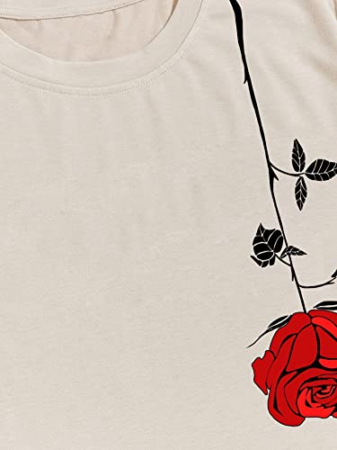 SOLY HUX Men's Vintage Floral Print Tee Shirt