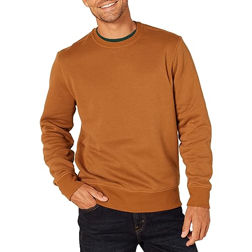 Men's Fleece Crewneck Sweatshirt, Nutmeg, Big & Tall