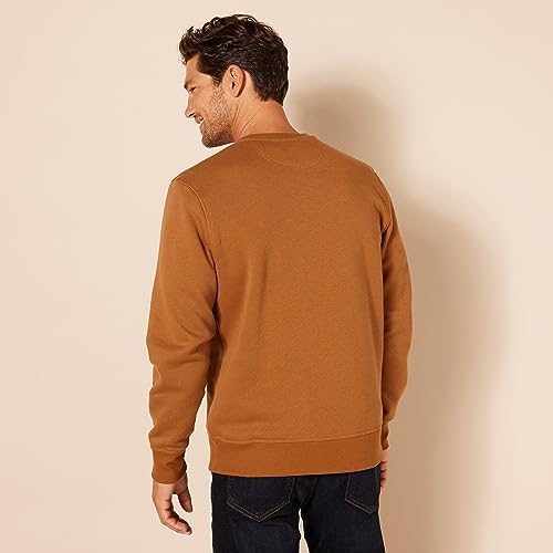 Men's Fleece Crewneck Sweatshirt, Nutmeg, Big & Tall