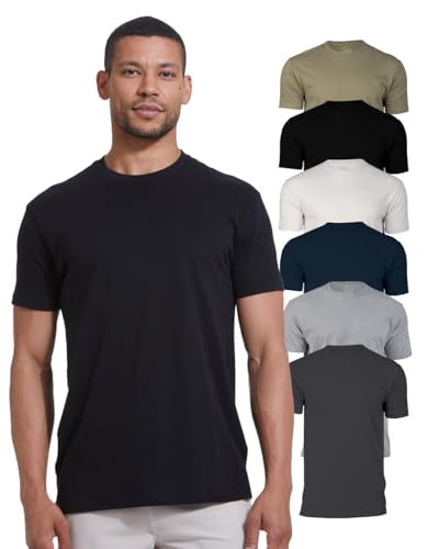 Men's Premium Fitted Crew Neck T-Shirt 6-Pack, Large
