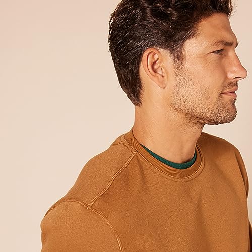 Men's Fleece Crewneck Sweatshirt, Nutmeg, Big & Tall