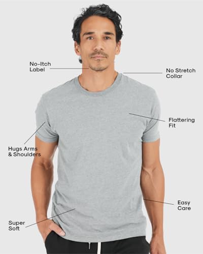 Men's Premium Fitted Crew Neck T-Shirt 6-Pack, Large