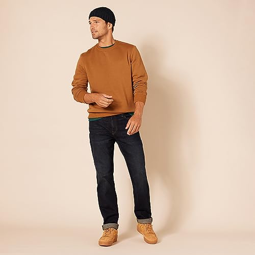 Men's Fleece Crewneck Sweatshirt, Nutmeg, Big & Tall