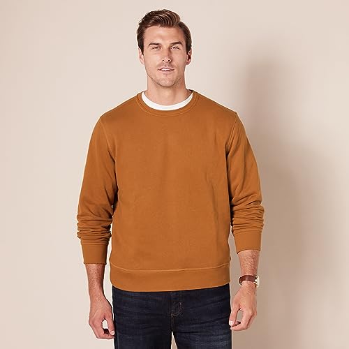 Men's Fleece Crewneck Sweatshirt, Nutmeg, Big & Tall
