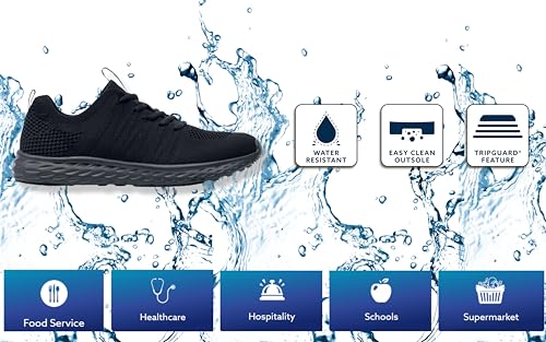 Men's Everlight Non Slip Work Shoes, Lace-Up Black