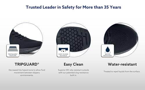 Men's Everlight Non Slip Work Shoes, Lace-Up Black