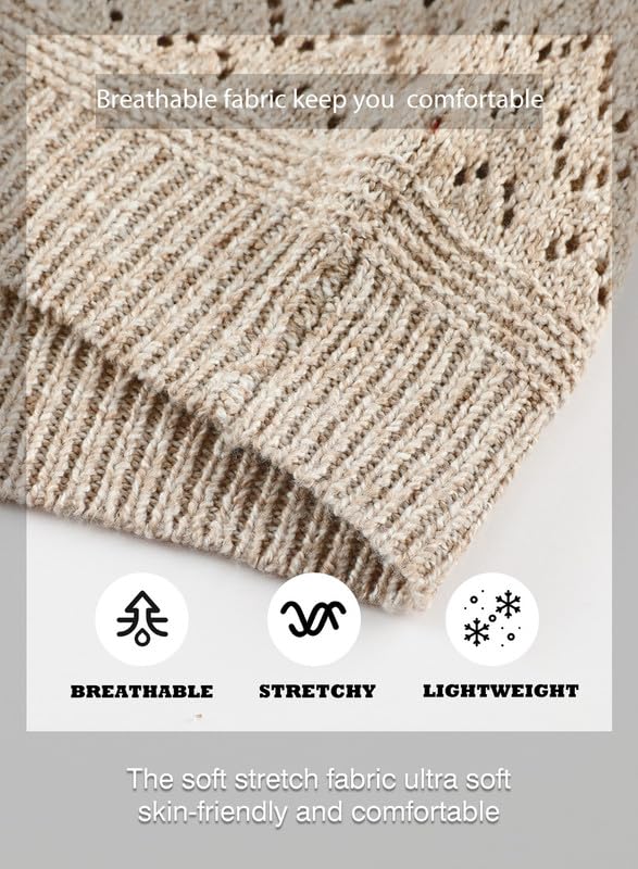 SHEWIN Spring Casual V Neck Sweater Brown Women