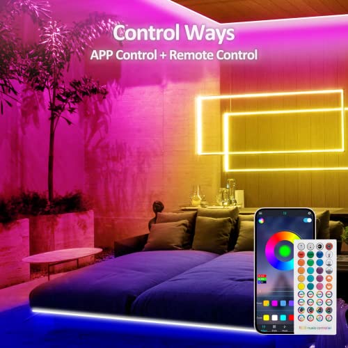 Bluetooth RGB LED Strip Lights, 30m/98ft + App Control