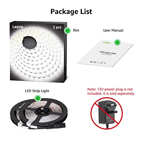 10M Lepro LED Strip Light, Bright White, 6000K