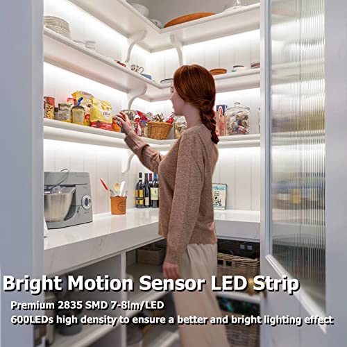 Motion Sensor LED Strip Light: 5M Daylight White