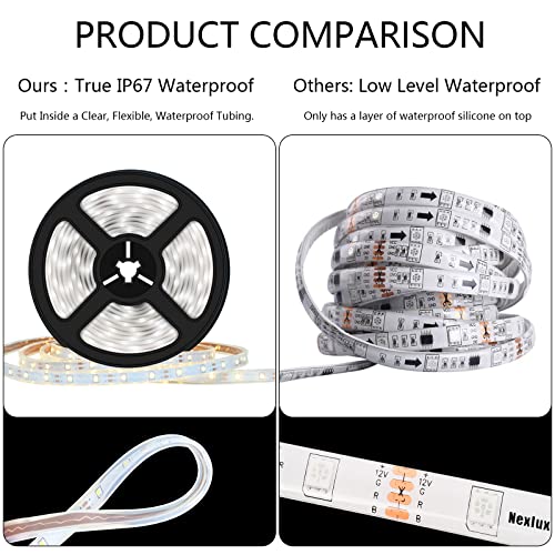Outdoor Solar LED Strip Lights with Remote Control
