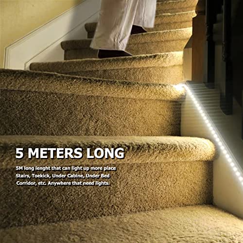 Motion Sensor LED Strip Light: 5M Daylight White