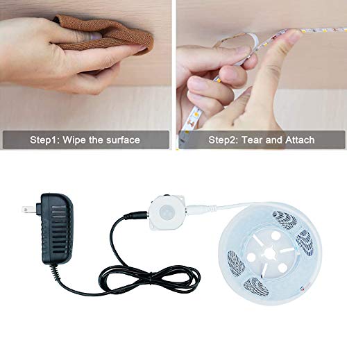 Motion Sensor LED Strip Light: 5M Daylight White
