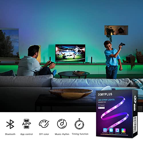 Bluetooth RGB LED Strip Lights with Remote & App Control