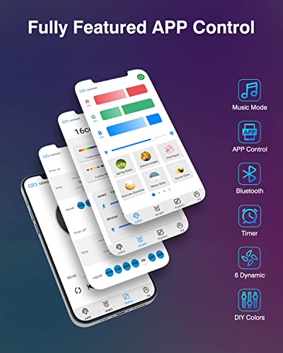 Bluetooth RGB LED Strip Lights with Remote & App Control