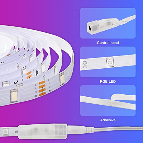 Bluetooth RGB LED Strip Lights with Remote & App Control
