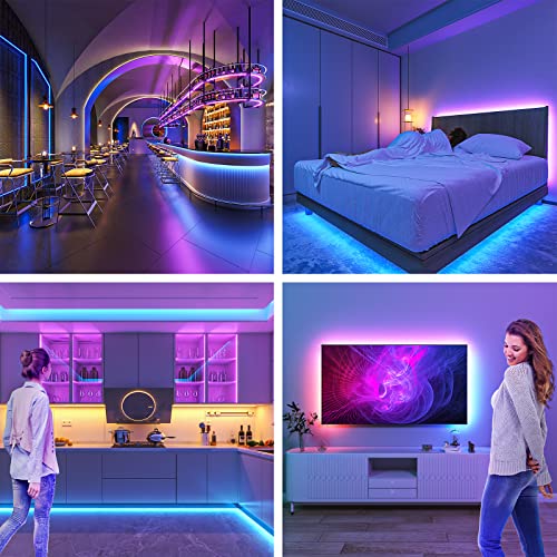 Bluetooth RGB LED Strip Lights with Remote & App Control