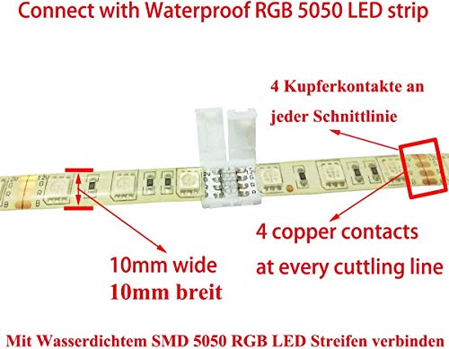 10 Pack RGB LED Strip Connectors - 10mm Width