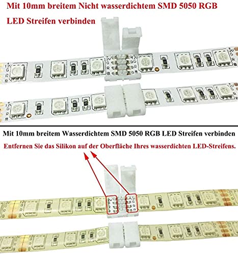 10 Pack RGB LED Strip Connectors - 10mm Width