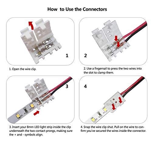 Quick Connect LED Strip to Wire Adapter