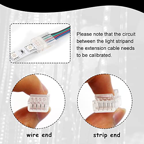 20 Transparent LED Strip Connectors for RGB Lights