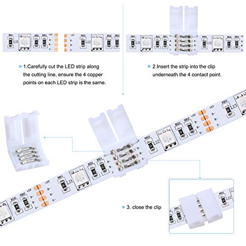 40 Pieces LED Strip Lights Connector Adapter