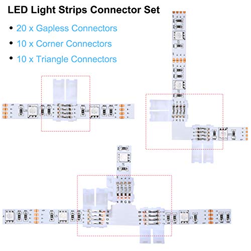 40 Pieces LED Strip Lights Connector Adapter