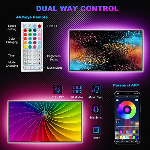16.4ft RGB LED TV Backlight with App Control