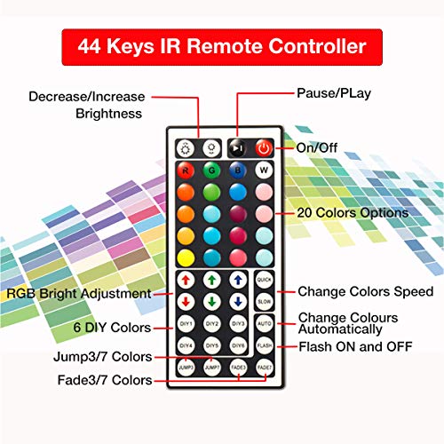 Phopollo RGB Led Strip with 44 Keys Remote