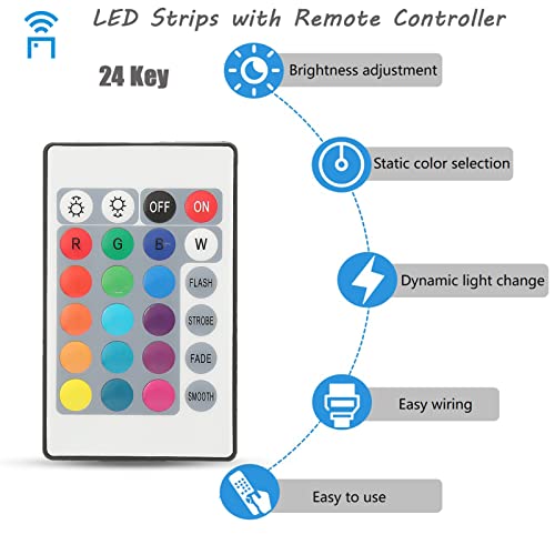 24-Key Remote Control LED Light Strips
