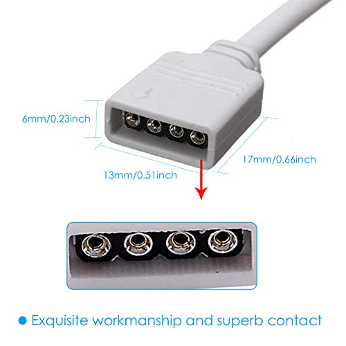 Aroidful 2Pcs 5M 4PIN LED Strip Light Extension Cable, RGB LED Connector Cable 4 Pin, RGB Cable Wire for SMD 5050 3528 2835 RGB LED Light Strip
