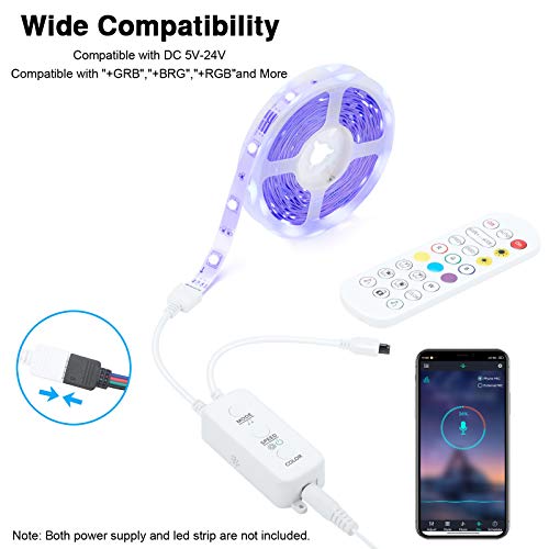 LED Strip Controller with Remote and Bluetooth Sync