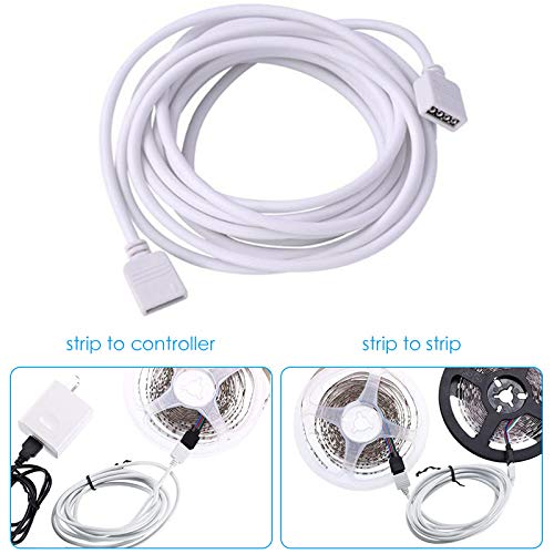 Aroidful 2Pcs 5M 4PIN LED Strip Light Extension Cable, RGB LED Connector Cable 4 Pin, RGB Cable Wire for SMD 5050 3528 2835 RGB LED Light Strip