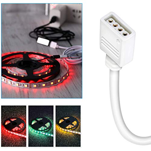 Aroidful 2Pcs 5M 4PIN LED Strip Light Extension Cable, RGB LED Connector Cable 4 Pin, RGB Cable Wire for SMD 5050 3528 2835 RGB LED Light Strip