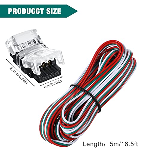 3-Pin LED Strip Connectors, 10mm, 11-Pack