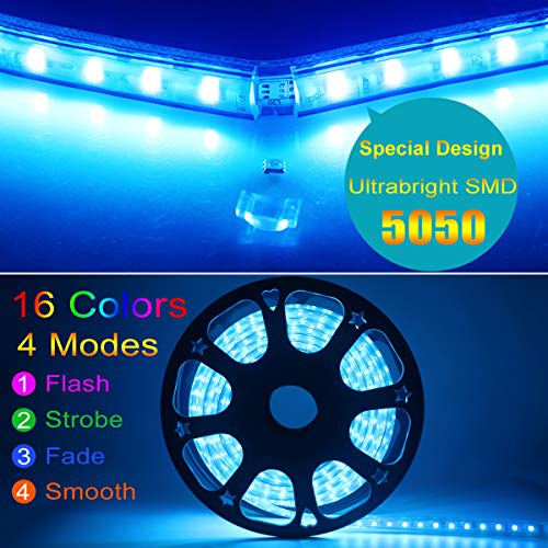 GreenSun 50m Bluetooth RGB Waterproof LED Strip Lights